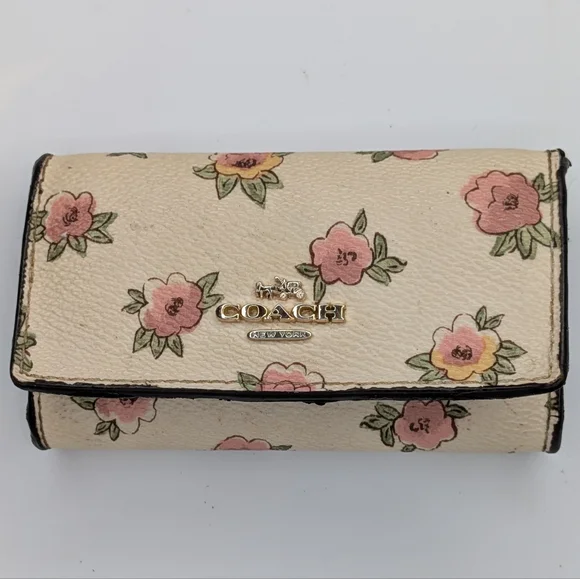 Coach Wallet Bundle Floral Bifold KeyCase Jacquard Wristlet Signature Canvas Lot - Picture 9 of 16
